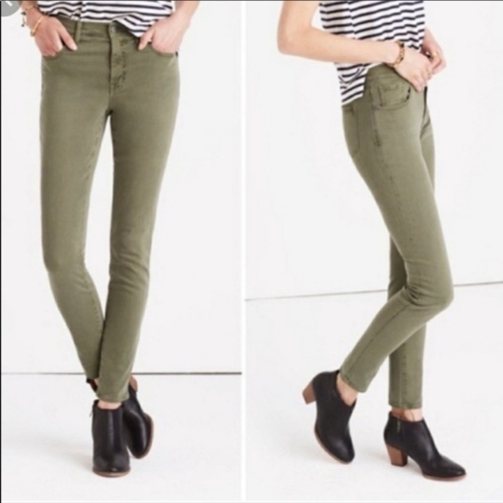 Green Madewell 9 inch high rise skinny jean